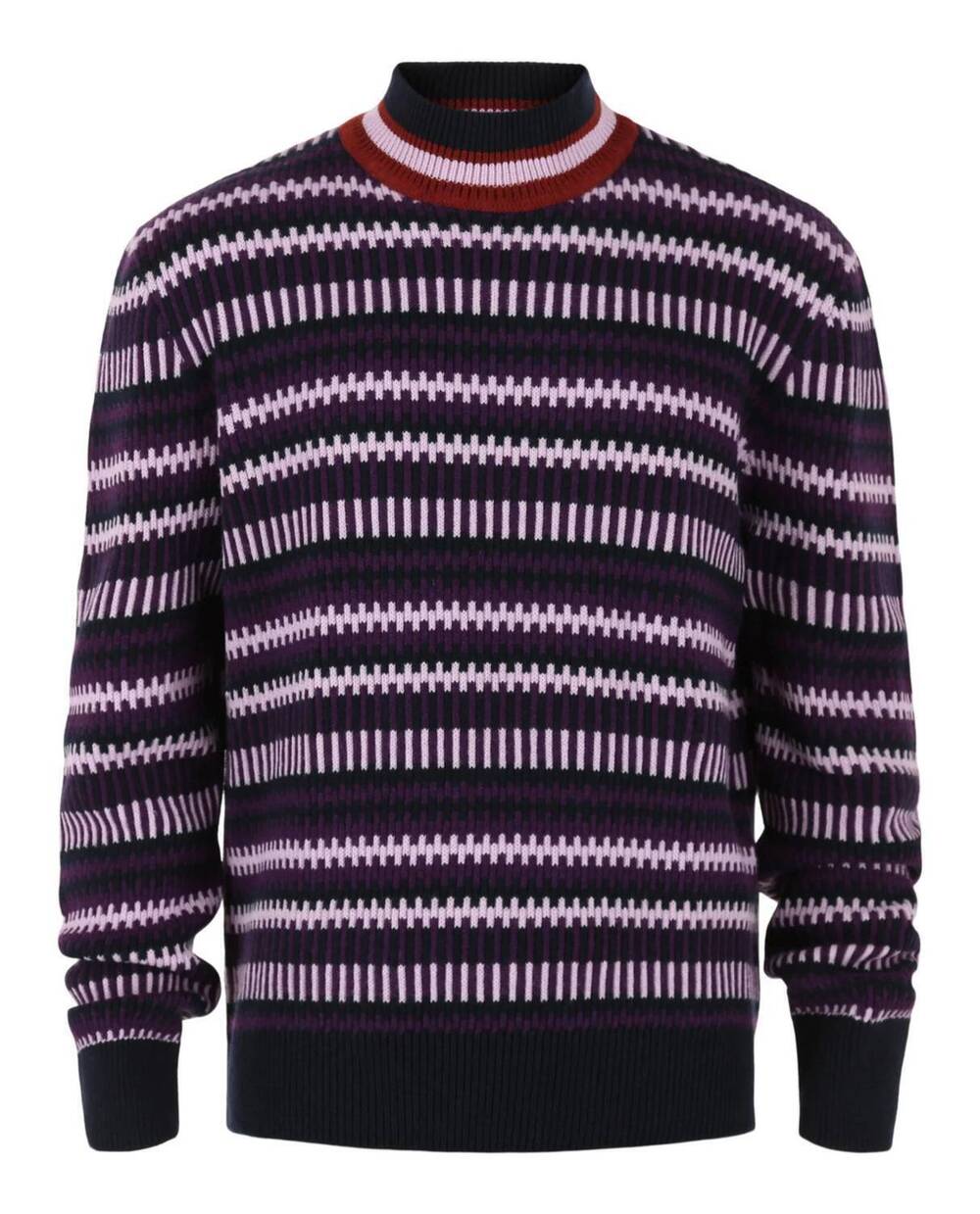 NEW SALVATORE FERRAGAMO men's striped cashmere-blend sweater in multi